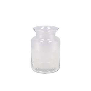 Glass Milk Bottle Vase Heavy 14x20cm