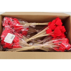 Stick Heart Flock Red 5,5cm