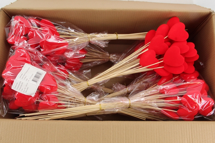 <h4>Stick Heart Flock Red 5,5cm</h4>