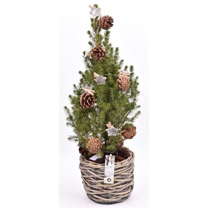 Wilg mand grijs 18cm