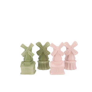 Holland Pistache/pink Vase Mill Ass 9x8x18cm