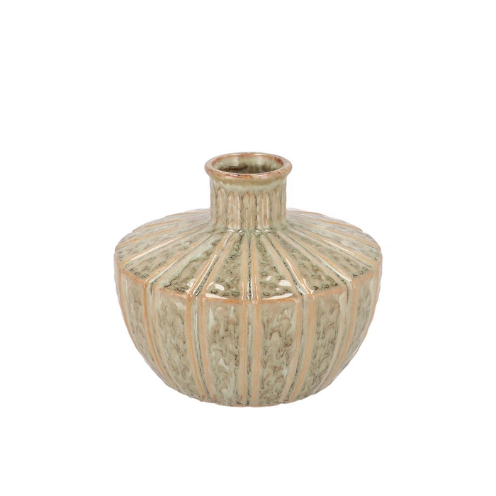 <h4>Sifan Green Vase Long Round 18x18x15cm Nm</h4>
