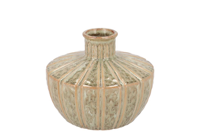 <h4>Sifan Green Vase Long Round 18x18x15cm Nm</h4>