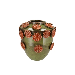 Riva Green Vase Flower 28x28x31cm
