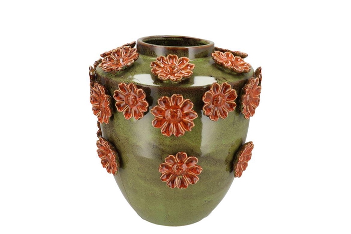 <h4>Riva Green Vase Flower 28x28x31cm</h4>