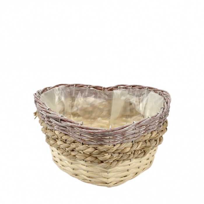 Mothersday Basket heart willow d26*12cm