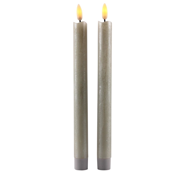 DF12-BD-10105 - Magic fl dinner candle 25,5cm cream s/2