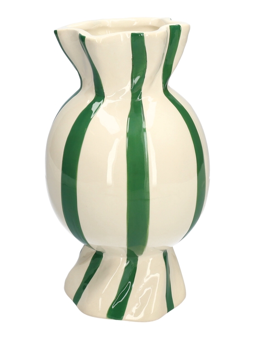 <h4>DF03-666582700 - Vase Candy1 d11/14xh24.7 green/white</h4>