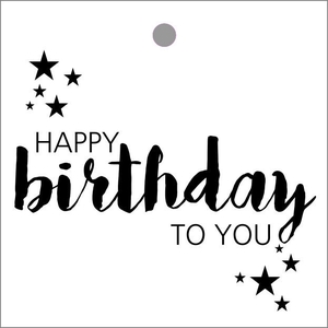 Labels Card 7*7cm x20 Happy Birthday