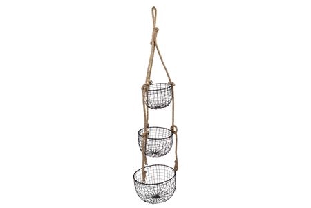 <h4>Wire Basket With Rope Black 26x126cm Nm</h4>