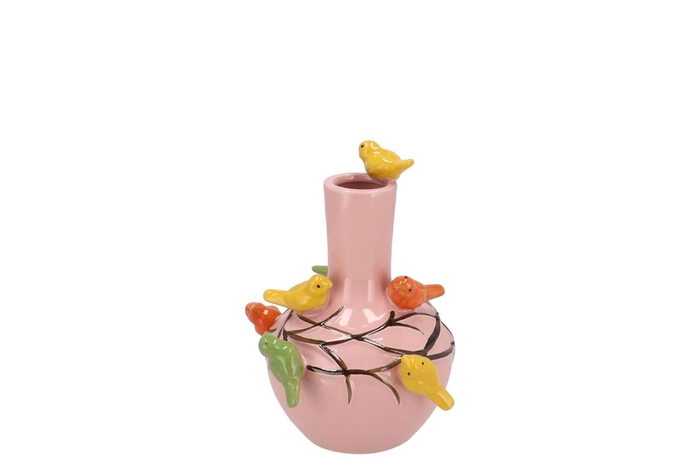 <h4>Bird Vase Light Pink Tube 13x15cm Nm</h4>