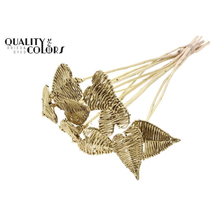 <h4>Lata Heart 8cm on stem Hat type Gold</h4>