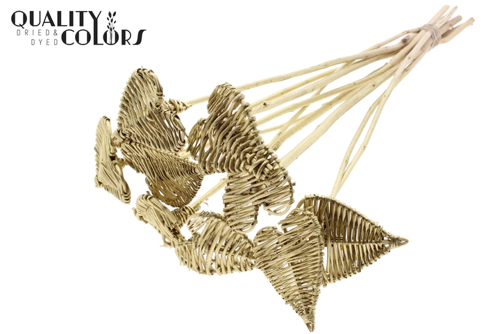 Lata Heart 8cm on stem Hat type Gold