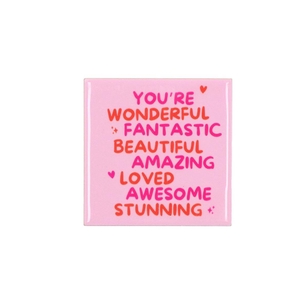 Tile You're Wonderful Pink 10x10x1cm