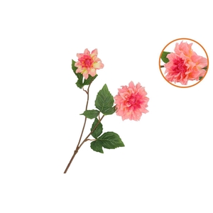 Silk Dahlia 2x Peach/pink Real Touch 60cm Nm