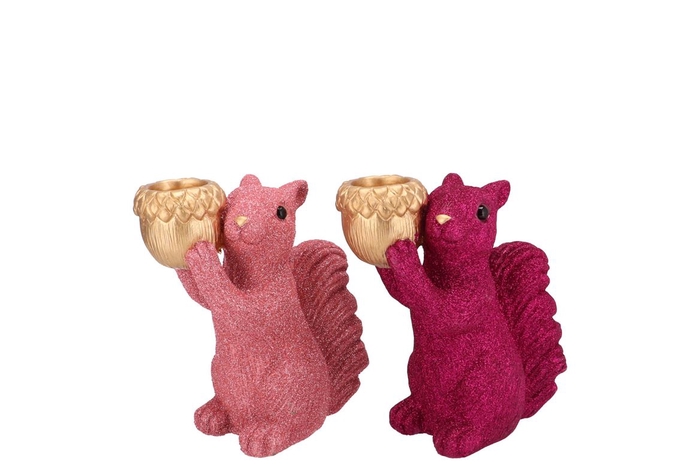 <h4>Jingle Pink/fuchsia Squirrel Standing Ass 15x9x16cm</h4>