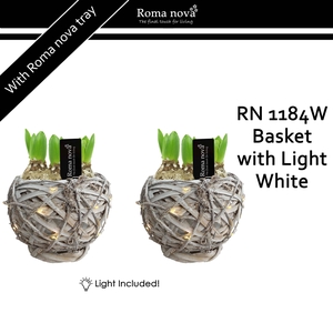Hya Rom 1184W Basket With Light White