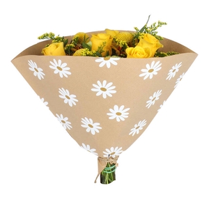 Hoes 35x35cm Angelo 45gr bruin kraft Daisies 500/doos