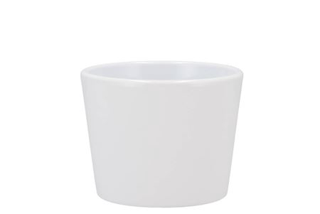 <h4>Ceramic White Shiny Pot 11cm</h4>
