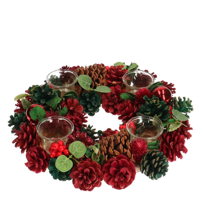 <h4>Christmas d34cm Wreath tea light holder</h4>