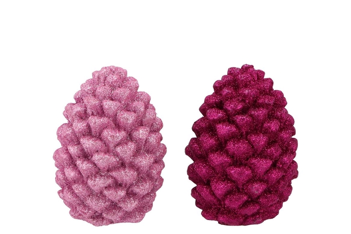 Jingle Fuchsia/pink Pinecone Ass 7x7x10cm Nm