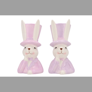 Easter Ceramic Dreamy Purple Mix Bunny Hat Ass 12x14x25cm Nm