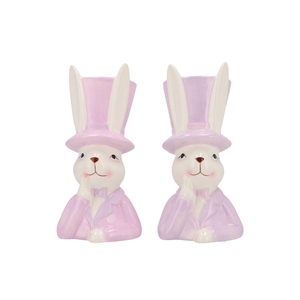 Easter Ceramic Dreamy Purple Mix Bunny Hat Ass 12x14x25cm Nm