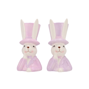 Easter Ceramic Dreamy Purple Mix Bunny Hat Ass 12x14x25cm