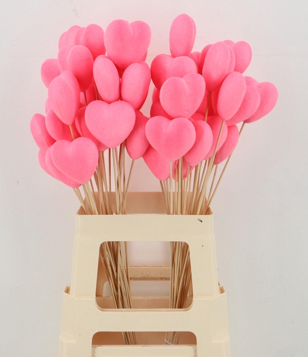 <h4>Stick Heart Flock Pink 7,5cm</h4>