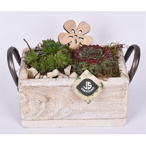 Hout rechthoek met handvat 20x13cm