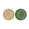 Melamine Shine Olive Green/gold Plate Round Ass 33x33x2cm