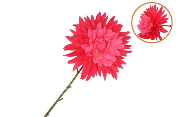 Silk Dahlia Pointy Red 65cm Nm