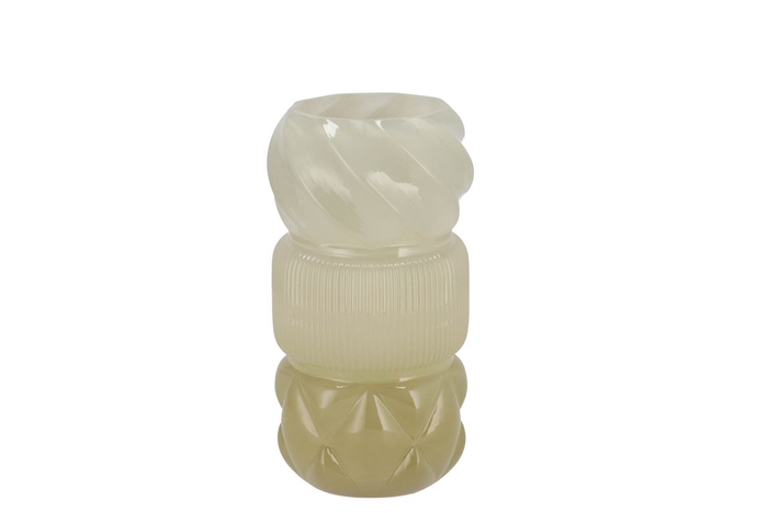 <h4>Mae Nordic Green Vase Swirl Tricolor 11x11x20cm</h4>