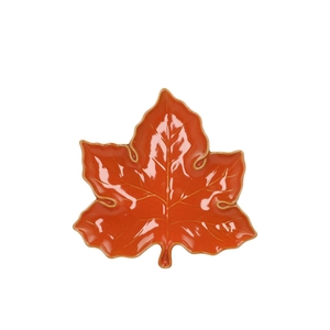 Leaf Maple Plate Orange 18x18x4cm Nm