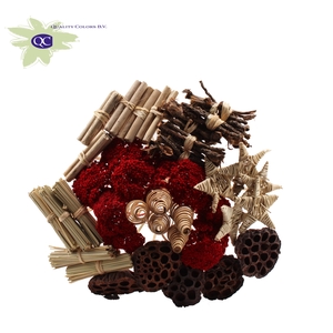 Bouquet Mix Natural 40 Stems With Achillea Red
