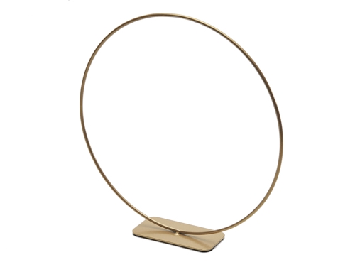 METAL RING ON BASE 30CM GOLD