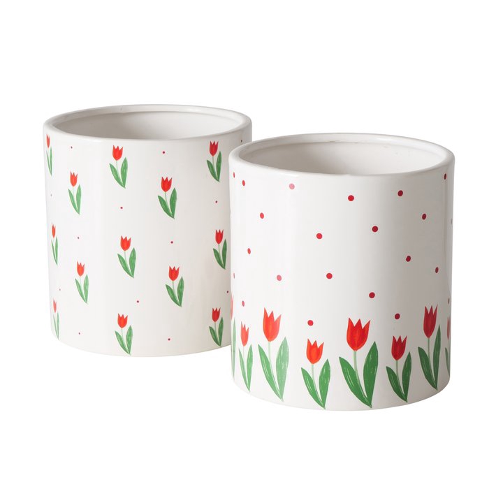 <h4>Plant pot Danique, Floral, Multi-coloured, Dotted, H 15 cm stoneware , 4066076332335, 2044106</h4>