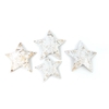 DECO Coconut shell stars 5-7 cm patina white -4pcs