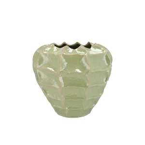 Lima Pistache Vase Carve 27x27x23cm