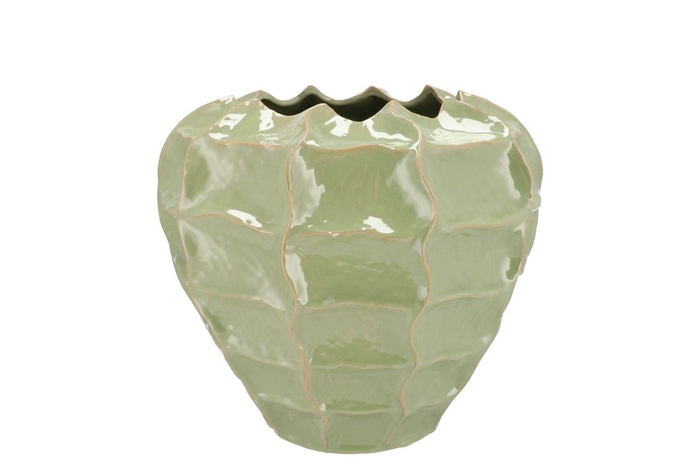 <h4>Lima Pistache Vase Carve 27x27x23cm</h4>