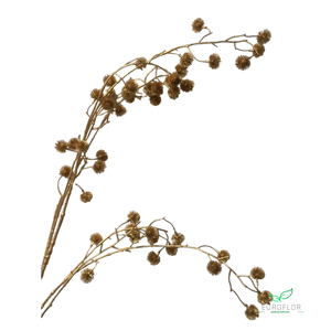 SILK FLOWERS - POM POM SPRAY OSLO GOLD 123CM
