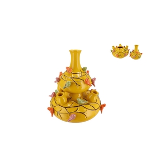 Bird Vase Yellow Bubbles 23x25cm