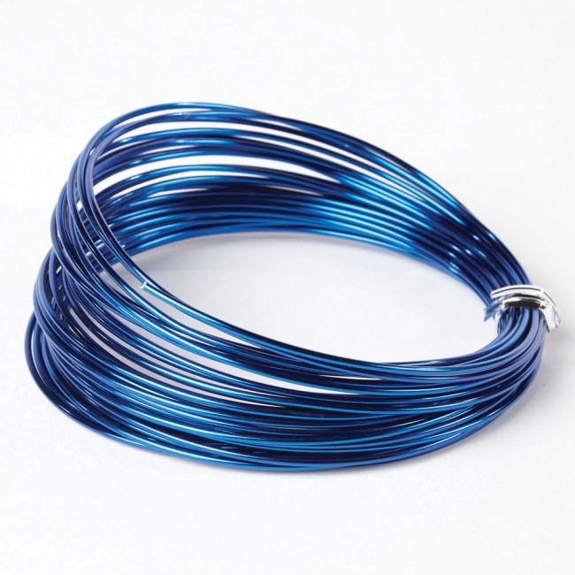 ALUMINIUM WIRE 2MM ROYAL BLUE 12M 100GR