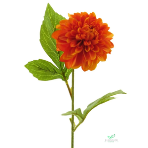 SILK FLOWERS - DAHLIA GEORGE SPRAY ORANGE 50CM