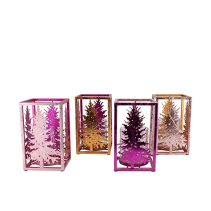 Glam Jolly Pink Mix T-light Tree Ass 12x20cm