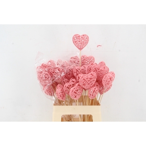 Stick Heart Baroque Pink 7cm