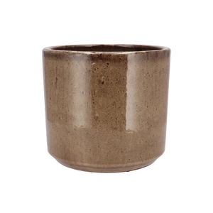 Javea Cilinder Pot Glazed Taupe 26x23cm