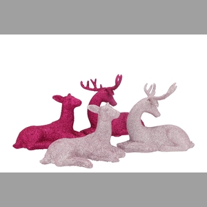 Sparkle Fuchsia/pink Deer Couple Ass 20x12x12cm