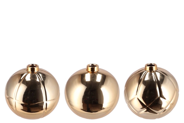 <h4>Christmasball Gold Single Vase Ass 11x11x10cm</h4>