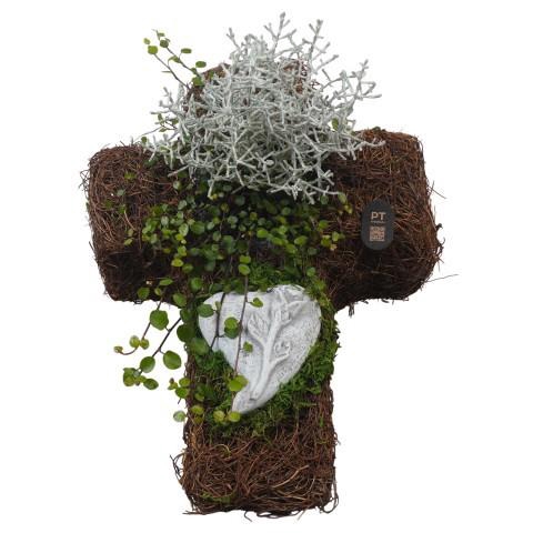 <h4>PTAH3061 Arrangement Allerheiligen in rieten kruis</h4>